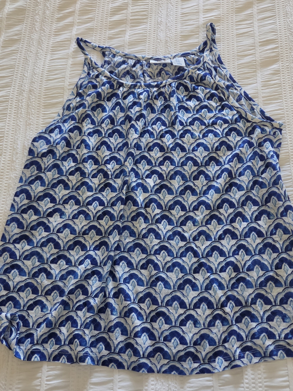 Sigrid Olsen Blue Patterned Halter-Style Wonen's Top
